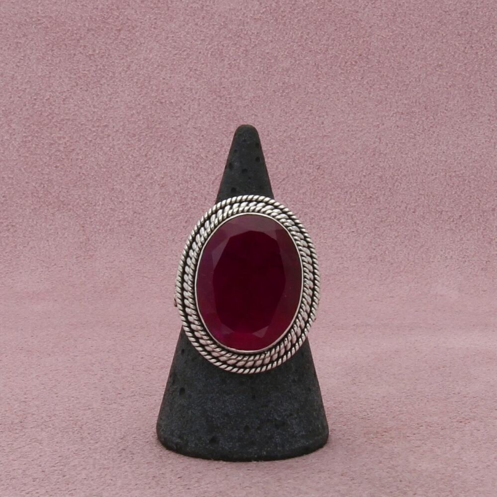 Samuel Benham Sterling Silver Braided Ruby Ring S… - image 1